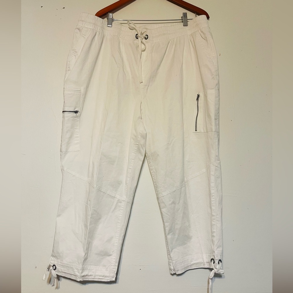 Cato Women's Cream Jeans Overalls